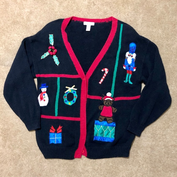 Vintage Sweaters - Vintage Oversized Christmas Sweater/Cardigan